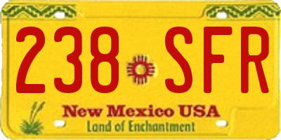 NM license plate 238SFR