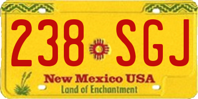 NM license plate 238SGJ
