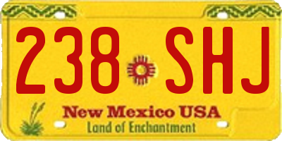 NM license plate 238SHJ