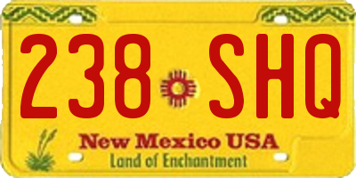 NM license plate 238SHQ