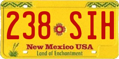 NM license plate 238SIH