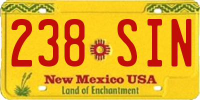 NM license plate 238SIN