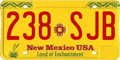 NM license plate 238SJB