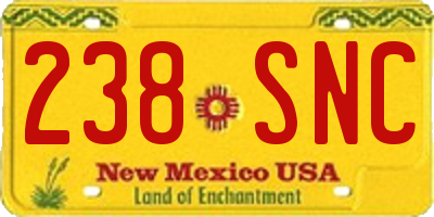 NM license plate 238SNC