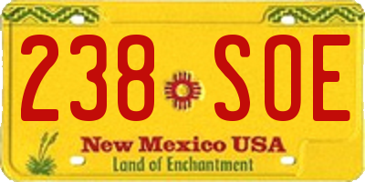 NM license plate 238SOE