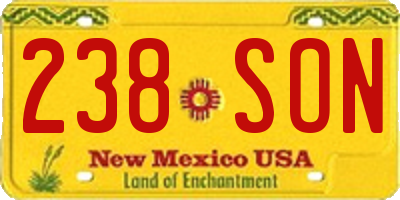 NM license plate 238SON