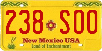NM license plate 238SOO
