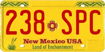 NM license plate 238SPC