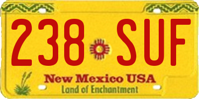 NM license plate 238SUF