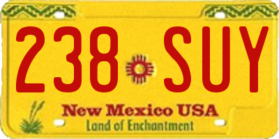 NM license plate 238SUY