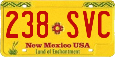 NM license plate 238SVC