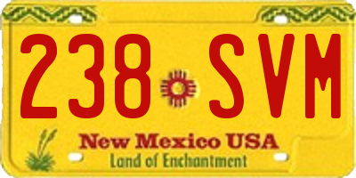 NM license plate 238SVM