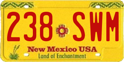 NM license plate 238SWM