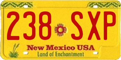 NM license plate 238SXP