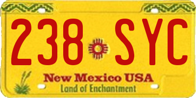 NM license plate 238SYC