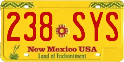 NM license plate 238SYS