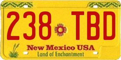 NM license plate 238TBD