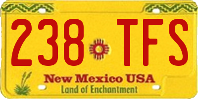 NM license plate 238TFS