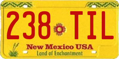 NM license plate 238TIL