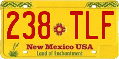 NM license plate 238TLF