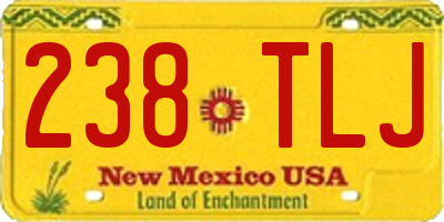 NM license plate 238TLJ