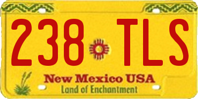 NM license plate 238TLS