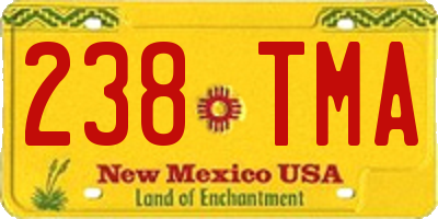 NM license plate 238TMA