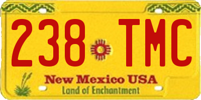NM license plate 238TMC