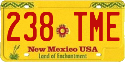 NM license plate 238TME