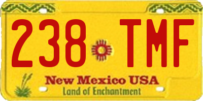 NM license plate 238TMF