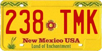 NM license plate 238TMK