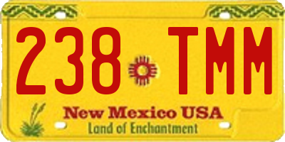 NM license plate 238TMM