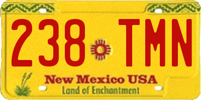 NM license plate 238TMN