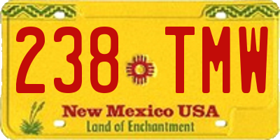 NM license plate 238TMW