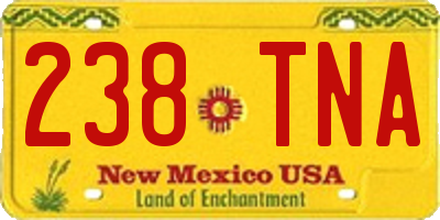 NM license plate 238TNA