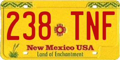 NM license plate 238TNF