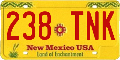 NM license plate 238TNK