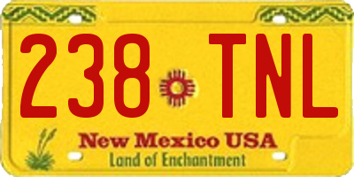 NM license plate 238TNL