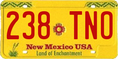 NM license plate 238TNO