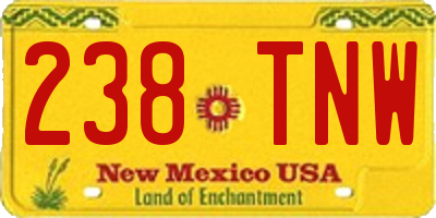 NM license plate 238TNW