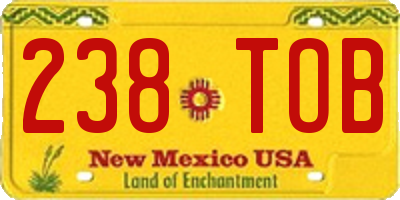 NM license plate 238TOB