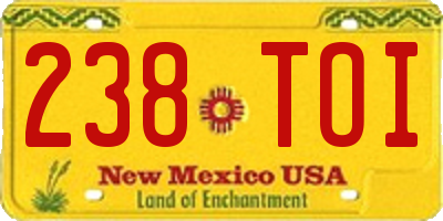 NM license plate 238TOI