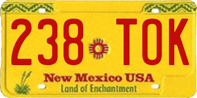 NM license plate 238TOK