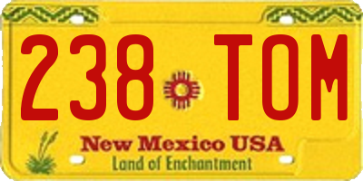 NM license plate 238TOM