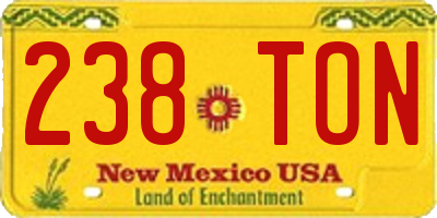 NM license plate 238TON