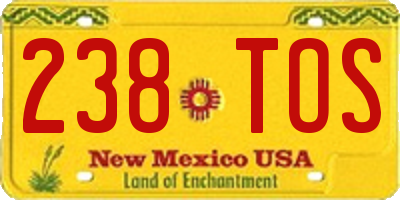 NM license plate 238TOS