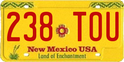 NM license plate 238TOU