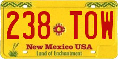 NM license plate 238TOW