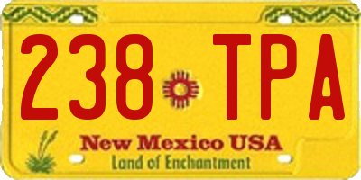 NM license plate 238TPA