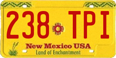 NM license plate 238TPI